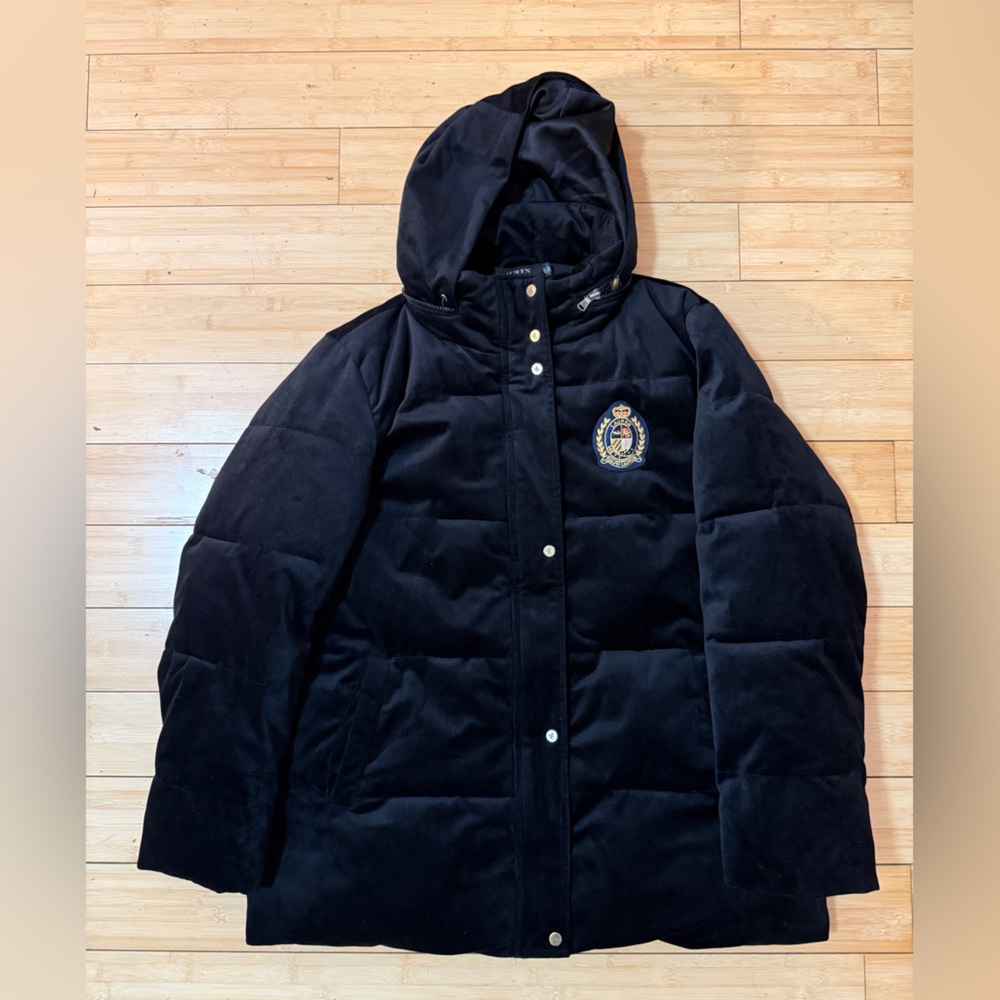 Ralph Lauren Black Puffer Jacket with Hood